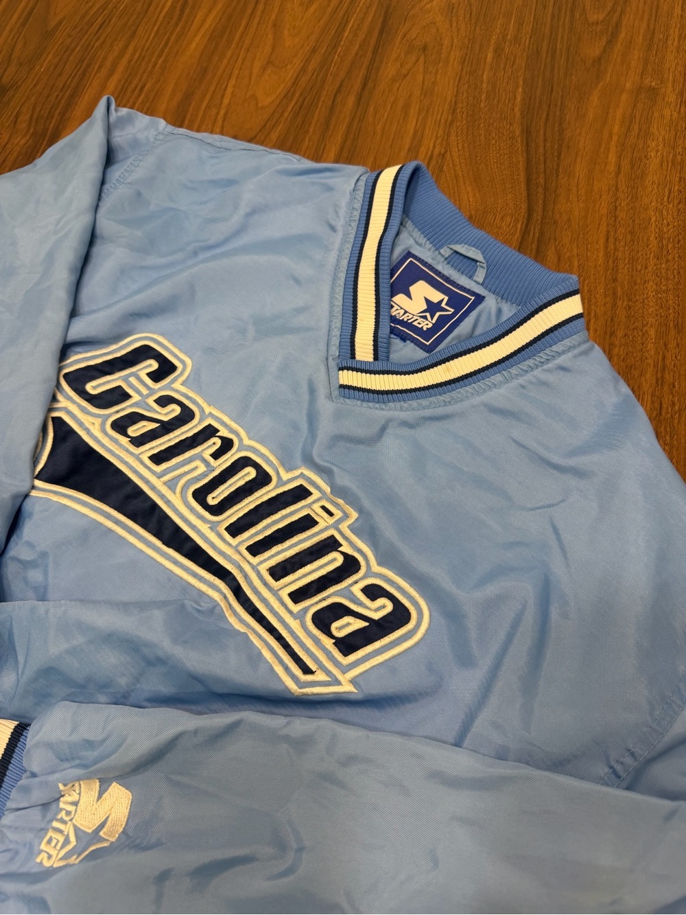 Vintage Starter UNC North Carolina Tar Heels Carolina Blue Pullover Jacket